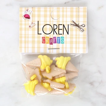 Loren Crafts Sarı 8li Düğme - 3072