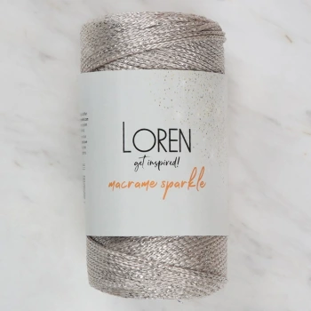 Loren Macrame Sparkle Simli Bej El Örgü İpi - RM 3