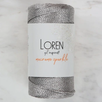 Loren Macrame Sparkle Simli Gri El Örgü İpi - RM 6