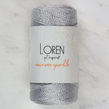 Loren Macrame Sparkle Simli Gri El Örgü İpi - RM 6