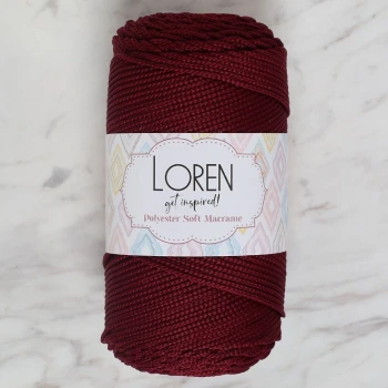 Loren Polyester Soft Macrame Bordo El Örgü İpi - LM039 - 34444
