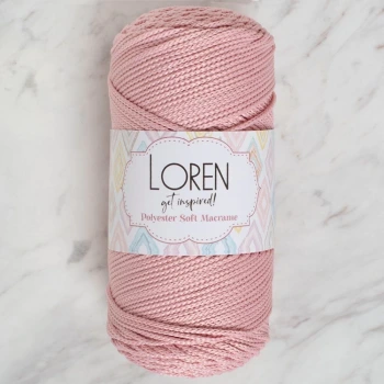 Loren Polyester Soft Macrame Pembe El Örgü İpi - LM042 - 34446