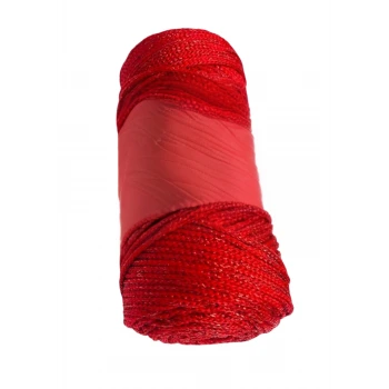 Makrome İpi 3mm Polyester Kırmızı Simli