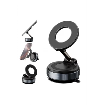 Manyetik vakumlu Araç İçi Telefon Tutucu - 360 Derece Dönebilen Ayaklı