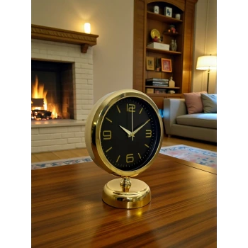 Midnight Gold 25 x 20 Cm Metal Masa Saati