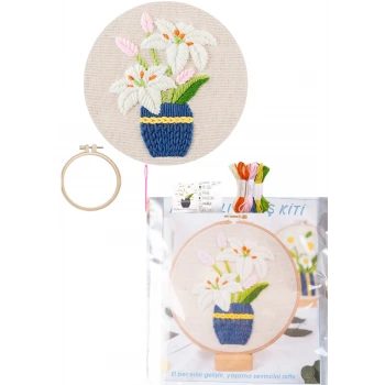 Nakış Kitleri Kasnaklı 13.5 X 18.8 cm Zambak