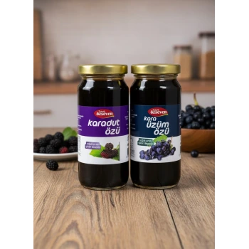 Özseven 2li Meyve Özleri Paketi (Karadut Özü 300gr + Kara Üzüm Özü 300gr)