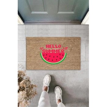 Pembe Kapı Önü Paspası Karpuz Desen  K-3278