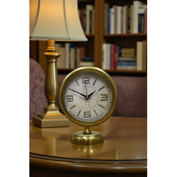 Premium Vintage 25 x 20 Cm Eskitme Metal Masa Saati