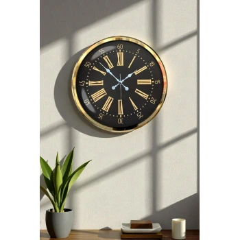 Prime Aurea Gold 52 Cm Metal Duvar Saati