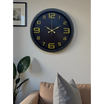 Prime Black 40 cm Metal Modern Tasarım Duvar Saati