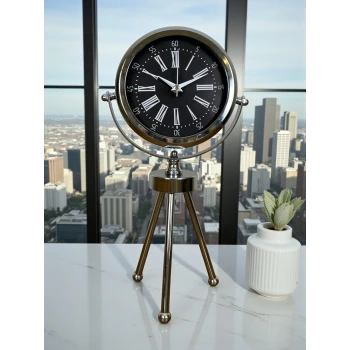 Prime Krom Üç Ayaklı Metal Masa Saati