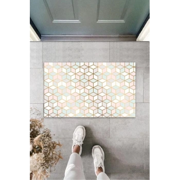 Pudra Kapı Önü Paspası D Kareler Desen  K-3232