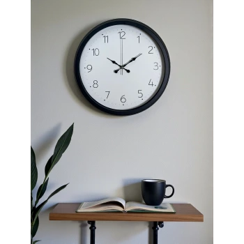 Pure Time Black 40 Cm Metal Duvar Saati