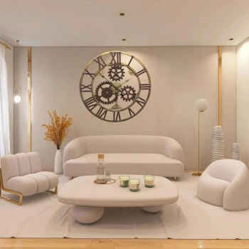 Roma Rakamlı Çarklı 68 Cm Duvar Saati