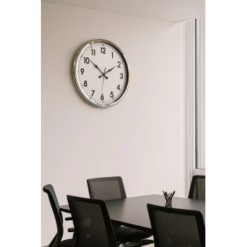 Sade Ve Şık Krom 52 Cm Metal Dekoratif Duvar Saati