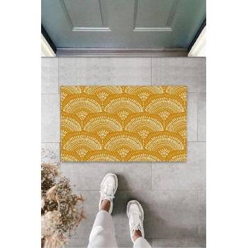 Sarı Kapı Önü Paspası Otantik Motif Desen  K-3247