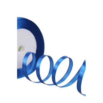 Saten Kurdele 6 mm Petrol Mavisi 1 Metre