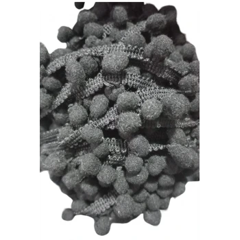 Sıralı Ponpon 1 Metre Siyah