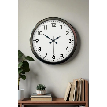 Siyah Klasik 52 Cm Modern Duvar Saati