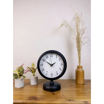 Siyah Metal Masa Saati 25×20 cm