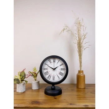 Siyah Metal Modern Masa Saati 25×20 cm