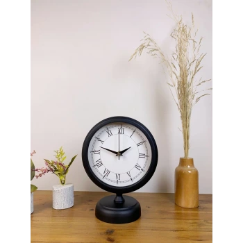 Siyah Metal Retro Masa Saati 25×20 cm