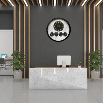 Siyah Sade ve Şık 52 Cm Dünya Saati