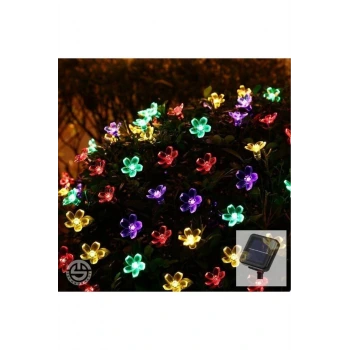 Solar 30 Ledli Çiçekli RGB Bahçe Aydınlatma Dekorasyon Güneş Enerjili