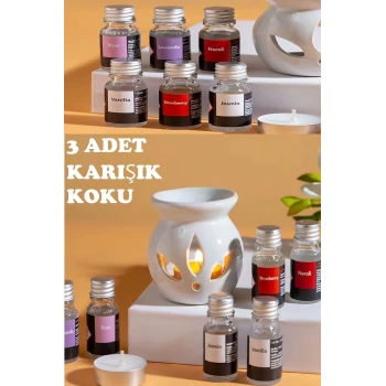 Sonx 3 lü Aromaterapi Uçucu Yağ Seti ve Seramik Buhurdanlık - Rahatlatıcı Oda Kokusu & Spa Deneyimi