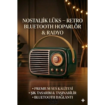 SONX Nostaljik Retro Bluetooth  - FM Radyo, USB ve Bluetooth Kablosuz Hoparlör