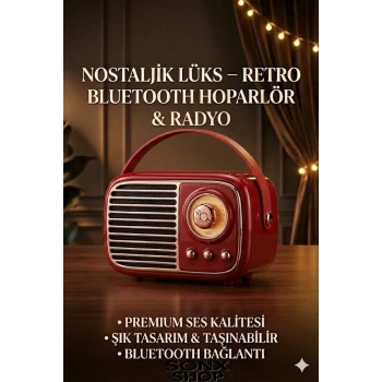 SONX Nostaljik Retro Bluetooth  - FM Radyo, USB ve Bluetooth Kablosuz Hoparlör