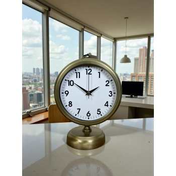 Vinatge Dekoratif 25 x 20 Cm Metal Masa Saati