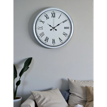 White Prime Roma Rakamlı 40 Cm Metal Duvar Saati