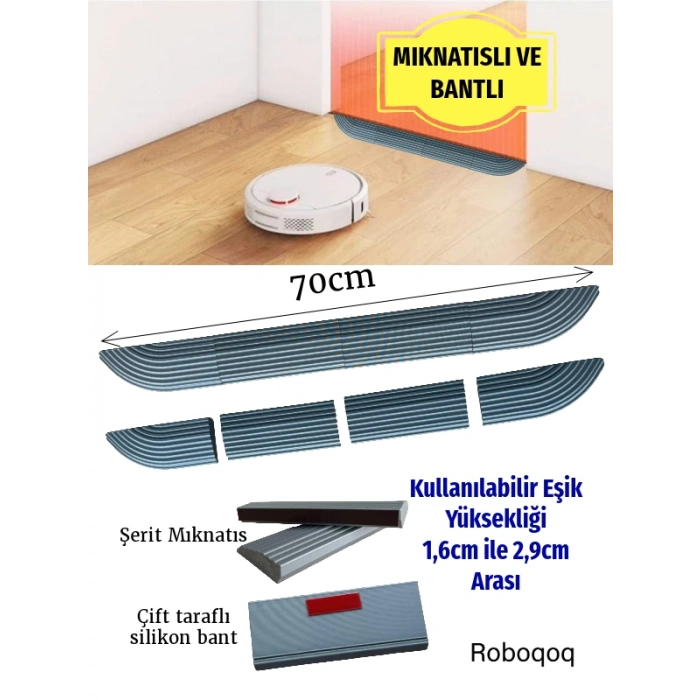 1.6cm Robot Elektrikli Süpürge Rampası Kapı Eşik Rampası