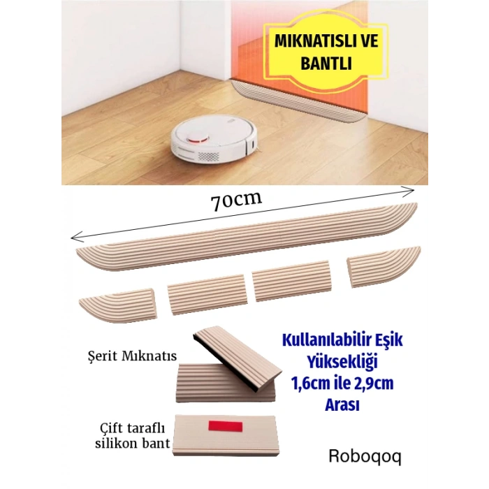 1.6cm Robot Elektrikli Süpürge Rampası Kapı Eşik Rampası