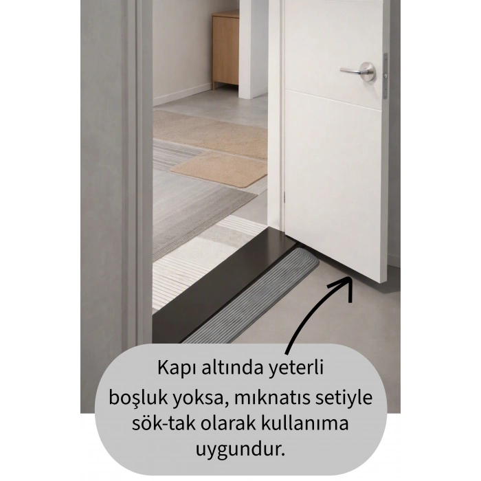 2 cm x 85 cm Robot Süpürge Kapı Eşik Rampası Gri