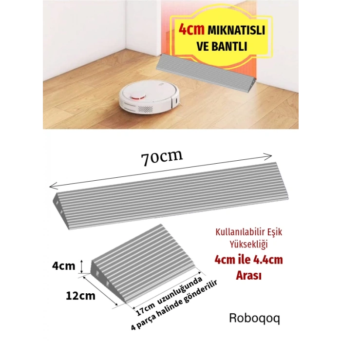 4cm Robot Elektrikli Süpürge Rampası Kapı Eşik Rampası