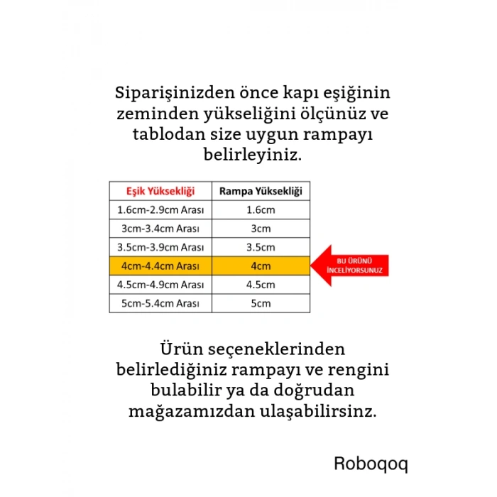 4cm Robot Elektrikli Süpürge Rampası Kapı Eşik Rampası