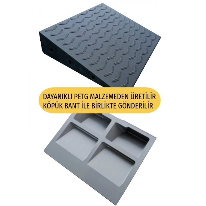 5 cm Tekerlekli Sandalye Kapı Eşik Rampası Bantlı Dayanıklı Gri