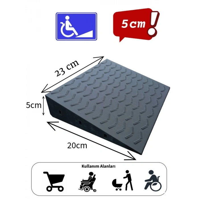 5cm Tekerlekli Sandalye, Bebek Arabası, Pazar Arabası İçin Kapı Eşik Rampası