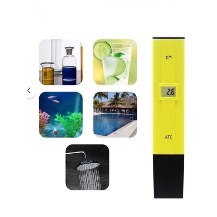 Dijital Ph Metre 0.01 Hassasiyetinde Su Sıvı Akvaryum Ph Ölçer Pil Kap 2 Adet Çözelti