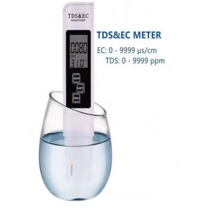 Ec & Tds Metre 3in1 Sıcaklık ppm µS Ölçer Dijital Su Kalite Ölçüm Cihazı - Akvaryum Tarım İçme Suyu