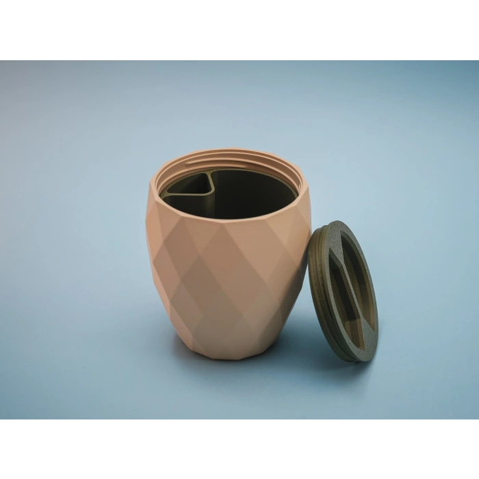 Kapaklı Taşınabilir Kuruyemiş Kabı (Kabuk Ayırma Bölmeli)