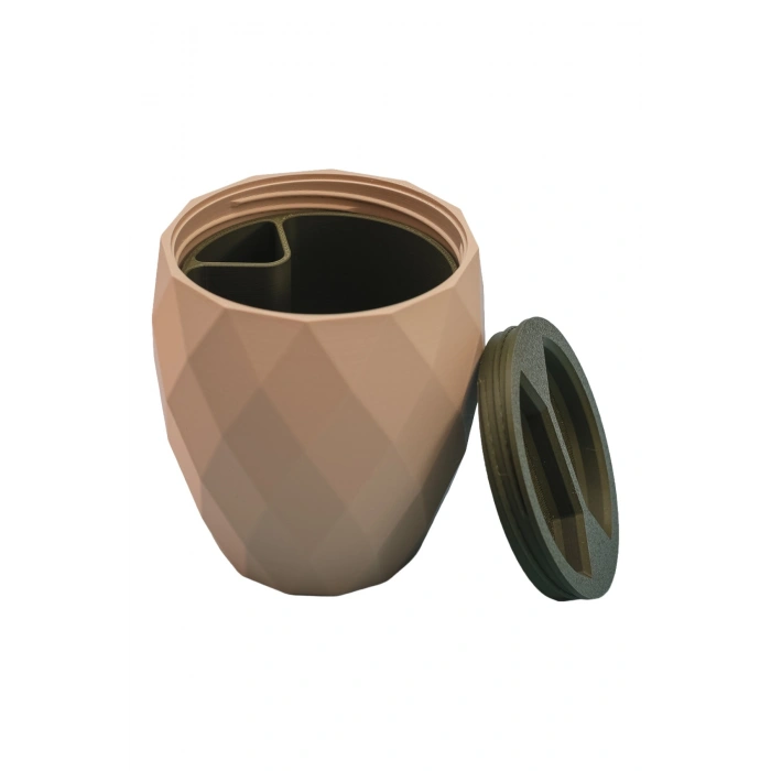 Kapaklı Taşınabilir Kuruyemiş Kabı (Kabuk Ayırma Bölmeli)