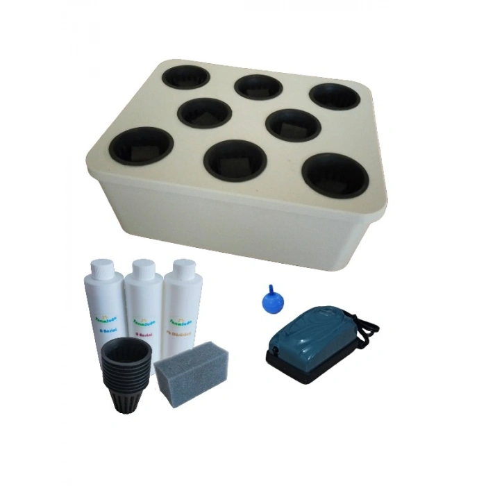 Topraksız Tarım Mini Set Beyaz Hidroponik Set Suda Tarım Hobi Seti