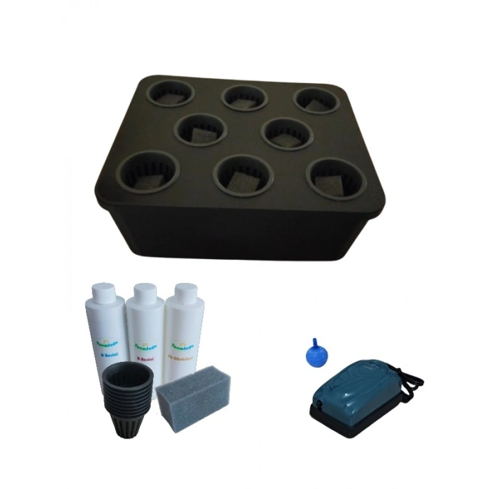 Topraksız Tarım Mini Set Siyah Hidroponik Set Suda Tarım Hobi Seti