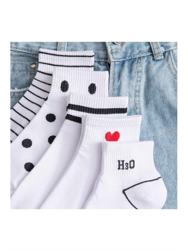 5’li Kadın Desenli Patik Çorap