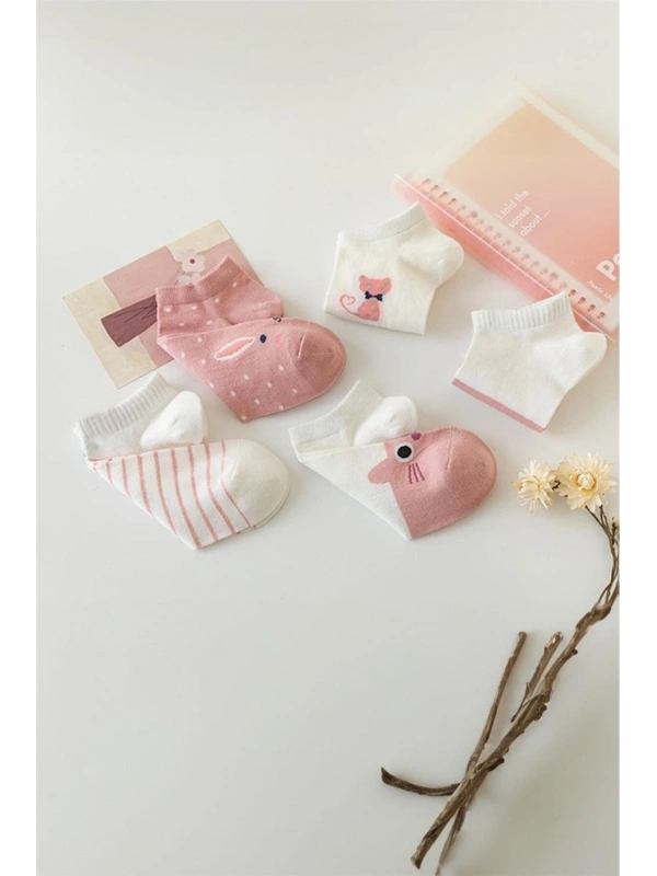 5’li Kedi Desenli Kadın Çorap