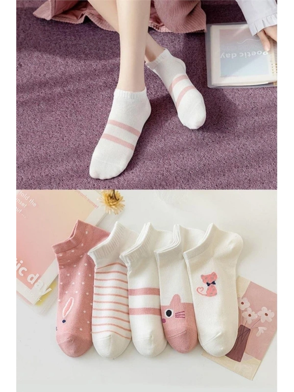 5’li Kedi Desenli Kadın Çorap